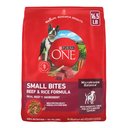 Purina ONE Natural Small Bites Beef & Rice Formula High-Protein Dog Food, 16.5-lb bag