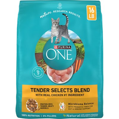 Purina ONE Purina ONE Tender Selects Blend with Real Chicken Dry Cat Food, 16-lb