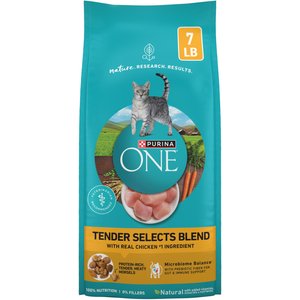 Purina ONE Tender Selects Blend with Real Chicken Natural Dry Cat Food, 7-lb bag
