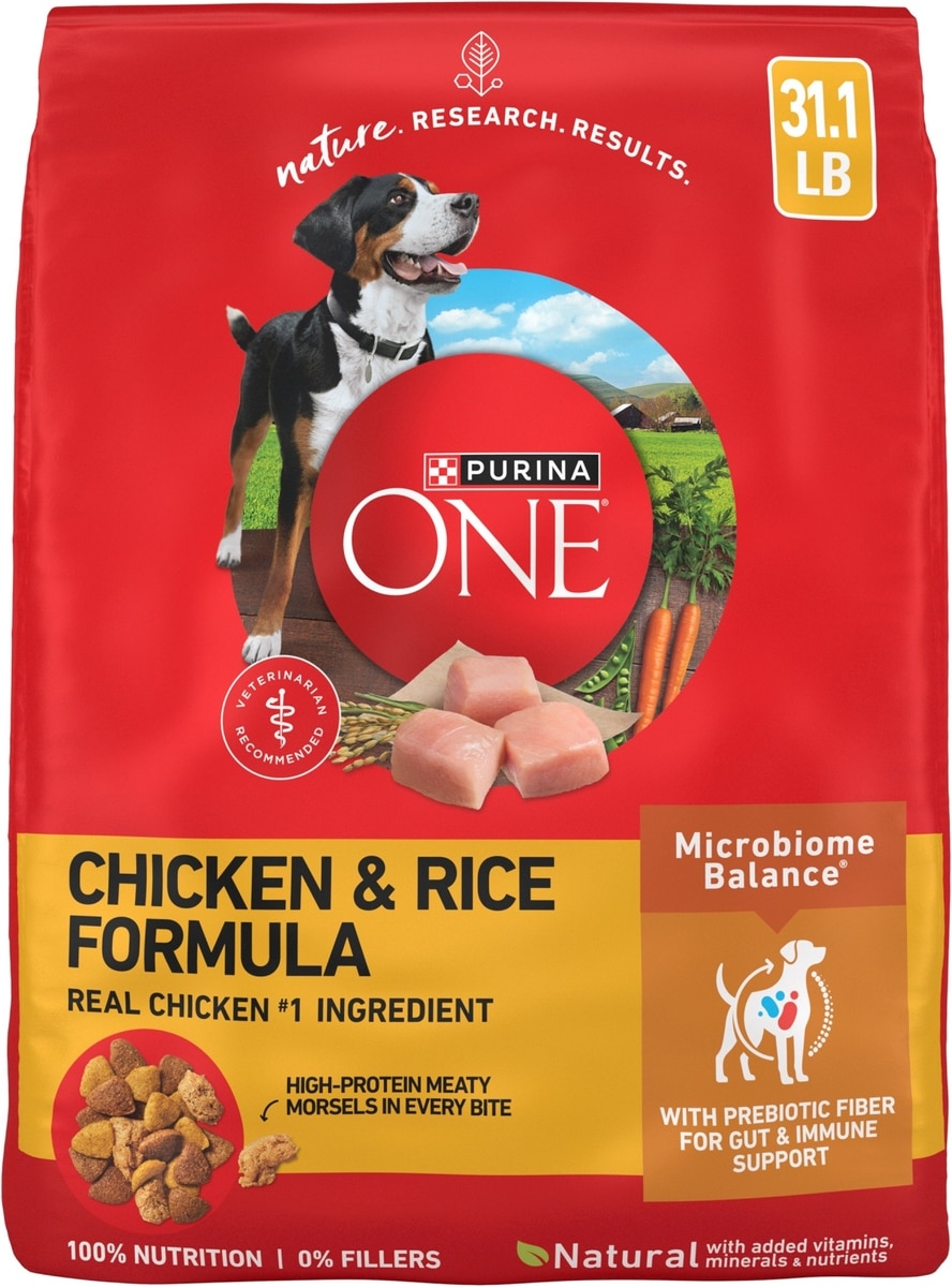 PURINA ONE Chicken & Rice Formula High-Protein Dry Dog Food, 31.1