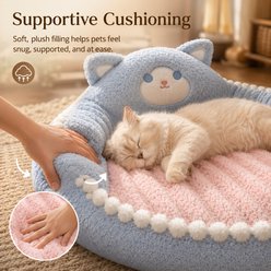NonoPets Ultra-Soft Plush Furniture Style Sofa Dog & Cat Bed with Adorable Backrest Design slide 2 of 8