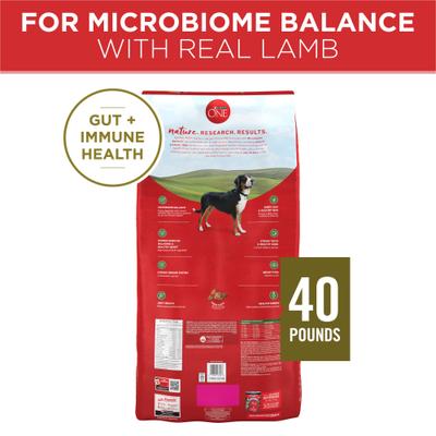 Show full view: Purina ONE Lamb & Rice Formula High-Protein Dry Dog Food, 40-lb bag slide 5 of 12