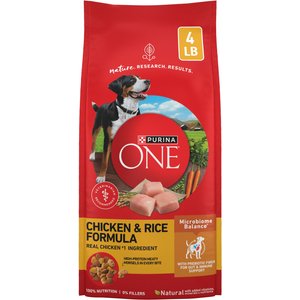 Purina ONE Chicken & Rice Formula High-Protein Dry Dog Food, 4-lb bag