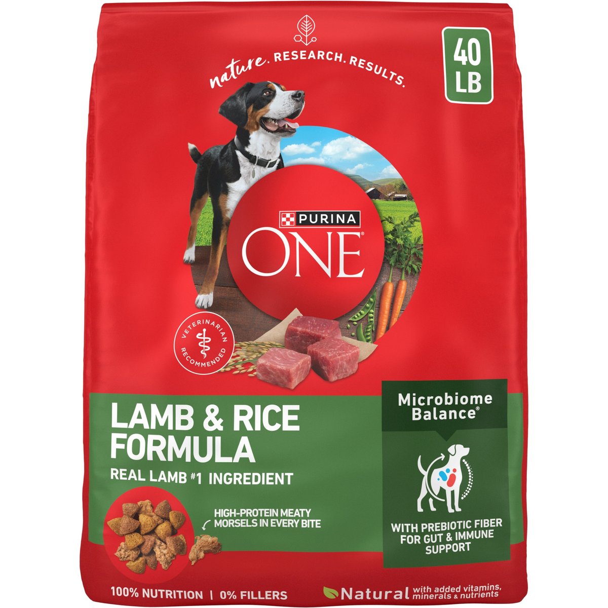 Purina ONE Lamb & Rice Formula High-Protein Dry Dog Food, 40-lb bag