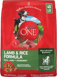 Purina ONE Lamb & Rice Formula High-Protein Dry Dog Food, 40-lb bag
