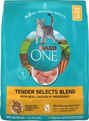 Purina ONE Tender Selects Blend with Real Chicken Natural Dry Cat Food, 22-lb bag