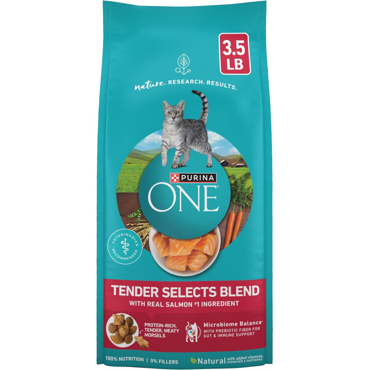 Purina ONE Tender Selects Blend with Real Salmon Natural Dry Cat Food, 3.5-lb bag