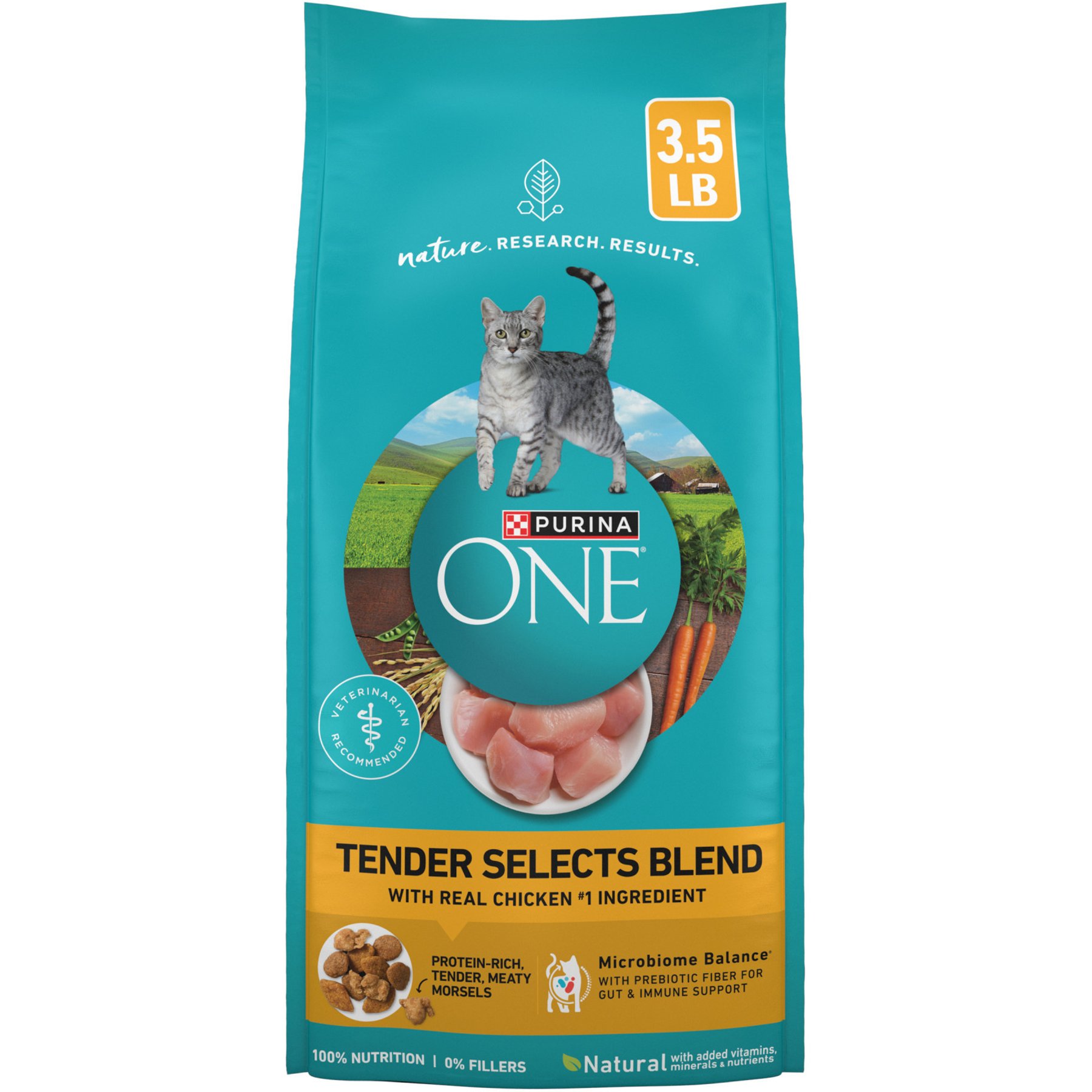 Purina ONE Tender Selects Blend with Real Chicken Natural Dry Cat Food, 3.5-lb bag