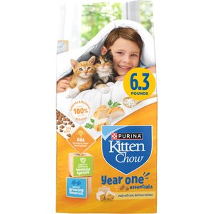 Kitten Chow Year One Essentials Nutrients with Real Chicken High-Protein Kitten Dry Cat Food, 6.3-lb bag
