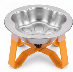 Casfuy Chic Elevated Stainless Steel Dog & Cat Bowl, 4-cup