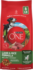 Purina ONE Lamb & Rice Formula High-Protein Dry Dog Food, 8-lb bag