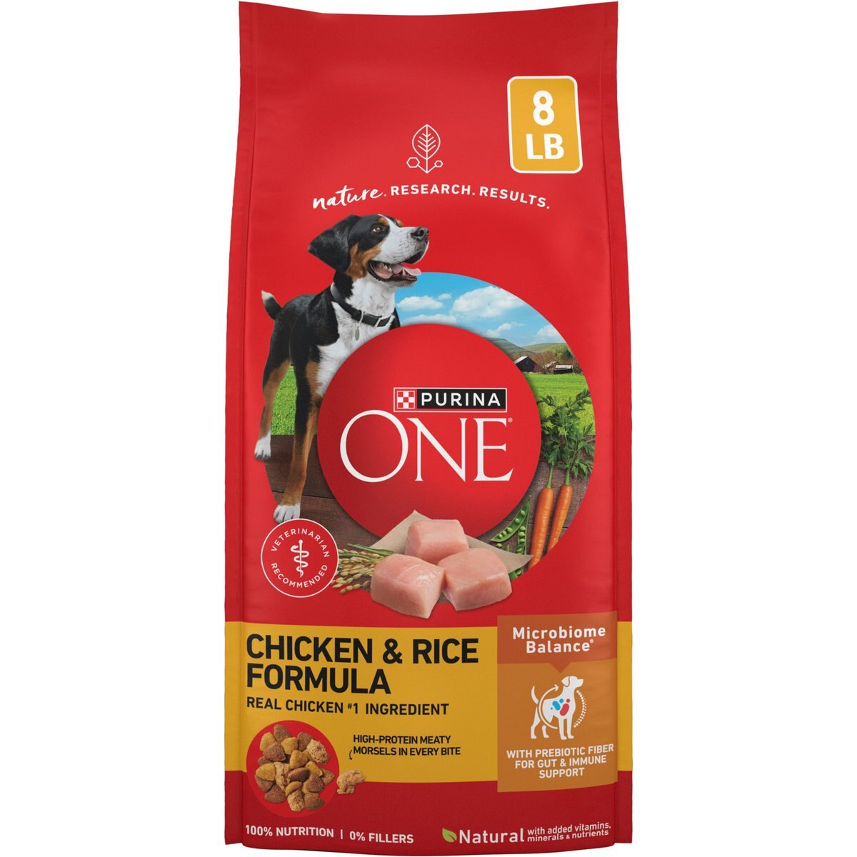Purina ONE SmartBlend Chicken & Rice Adult Premium Dry Dog Food, 8-lb