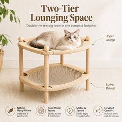 NonoPets Double Layer Wooden Frame Elevated Lounge Cat Hammock Bed slide 2 of 9