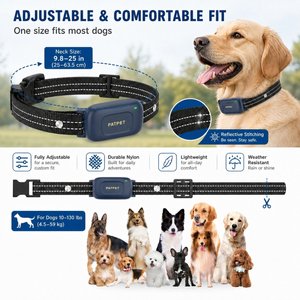 PATPET 2000-ft Waterproof & Adjustable Dog Training Collar, 9.8-25-in, Blue