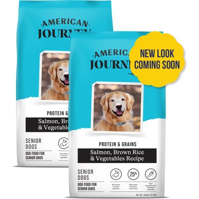 American Journey American Journey Protein & Grains Senior Salmon, Brown Rice & Vegetables Recipe Dry Dog Food (New Look Coming Soon), 56-lb bundle