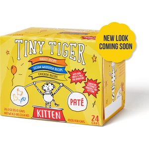 Tiny Tiger Kitten Pate Variety Pack Whitefish & Poultry Recipe Grain-Free Canned Cat Food (NEW LOOK COMING SOON), 3-oz can, case of 24