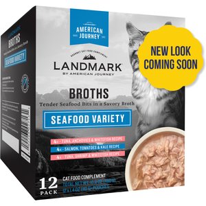 American Journey Landmark Broths Seafood Variety Pack Wet Cat Food Complement Pouches (NEW LOOK COMING SOON)