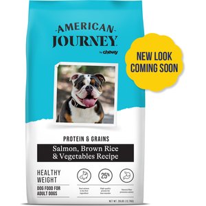 American Journey Protein & Grains Healthy Weight Salmon, Brown Rice & Vegetables Recipe Dry Dog Food (NEW LOOK COMING SOON), 28-lb bag