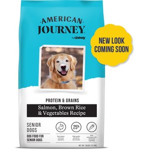 American Journey Protein & Grains Senior Salmon, Brown Rice & Vegetables Recipe Dry Dog Food (NEW LOOK COMING SOON), 28-lb bag