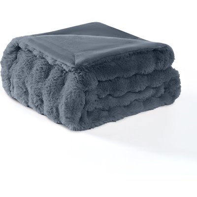 MODERN THREADS MODERN THREADS Water-Resistant Faux Rabbit Fur Ultra-Soft Plush Couch Blanket for Dogs & Cats, Navy Blue, X-Large