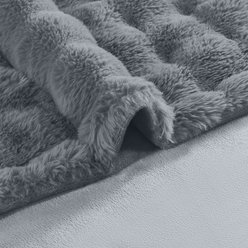 MODERN THREADS Water-Resistant Faux Rabbit Fur Ultra-Soft Plush Couch Blanket for Dogs & Cats, Dark Grey, Large slide 2 of 6