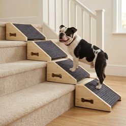 MALOROY Wooden Non-Slip Dog Ramps for Stairs, 11.8-in, 4 count