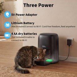HONEYGUARDIAN RFID Automatic High-Tech Ceramic Cat Feeder with Collar Tag-Activated Personalized Meal, Large: 4.6-L, Black slide 2 of 9