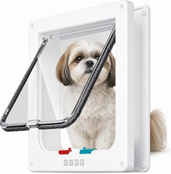 Kylinsure Mate 4-Way Locking Cat Flap with Door Liner, White, X-Large