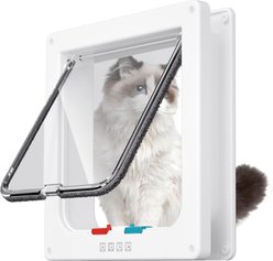 Kylinsure Mate 4-Way Locking Cat Flap with Door Liner, White, Large