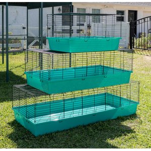 Zylina Healthy Habitat Smallpet Cage with Deluxe Kit, Teal/Black, 24 x 60-in