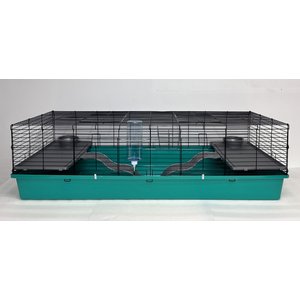 Zylina Healthy Habitat Smallpet Cage with Deluxe Kit, Teal/Black, 24 x 60-in