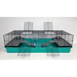 Zylina Healthy Habitat Smallpet Cage with Deluxe Kit, Teal/Black, 24 x 60-in