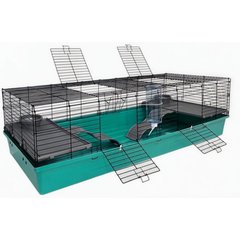 Zylina Healthy Habitat Smallpet Cage with Deluxe Kit, Teal/Black, 24 x 60-in