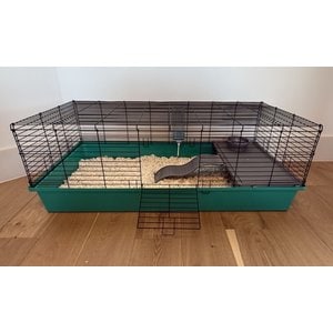 Zylina Healthy Habitat Smallpet Cage with Deluxe Kit, Teal/Black, 24 x 48-in
