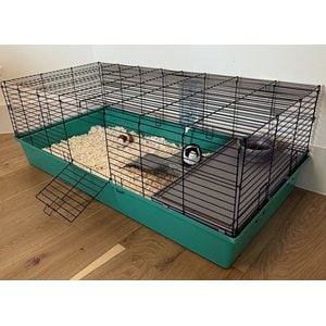 Zylina Healthy Habitat Smallpet Cage with Deluxe Kit, Teal/Black, 24 x 48-in