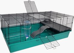 Zylina Healthy Habitat Smallpet Cage with Deluxe Kit, Teal/Black, 24 x 48-in
