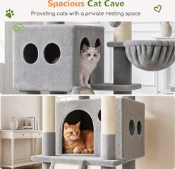 Globlazer 70-in Plush Condo Cat Tree Tower, Light Gray slide 2 of 8