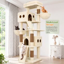 Globlazer 70-in Plush Condo Cat Tree Tower, Beige slide 2 of 8