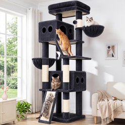 Globlazer 70-in Plush Condo Cat Tree Tower, Dark Gray