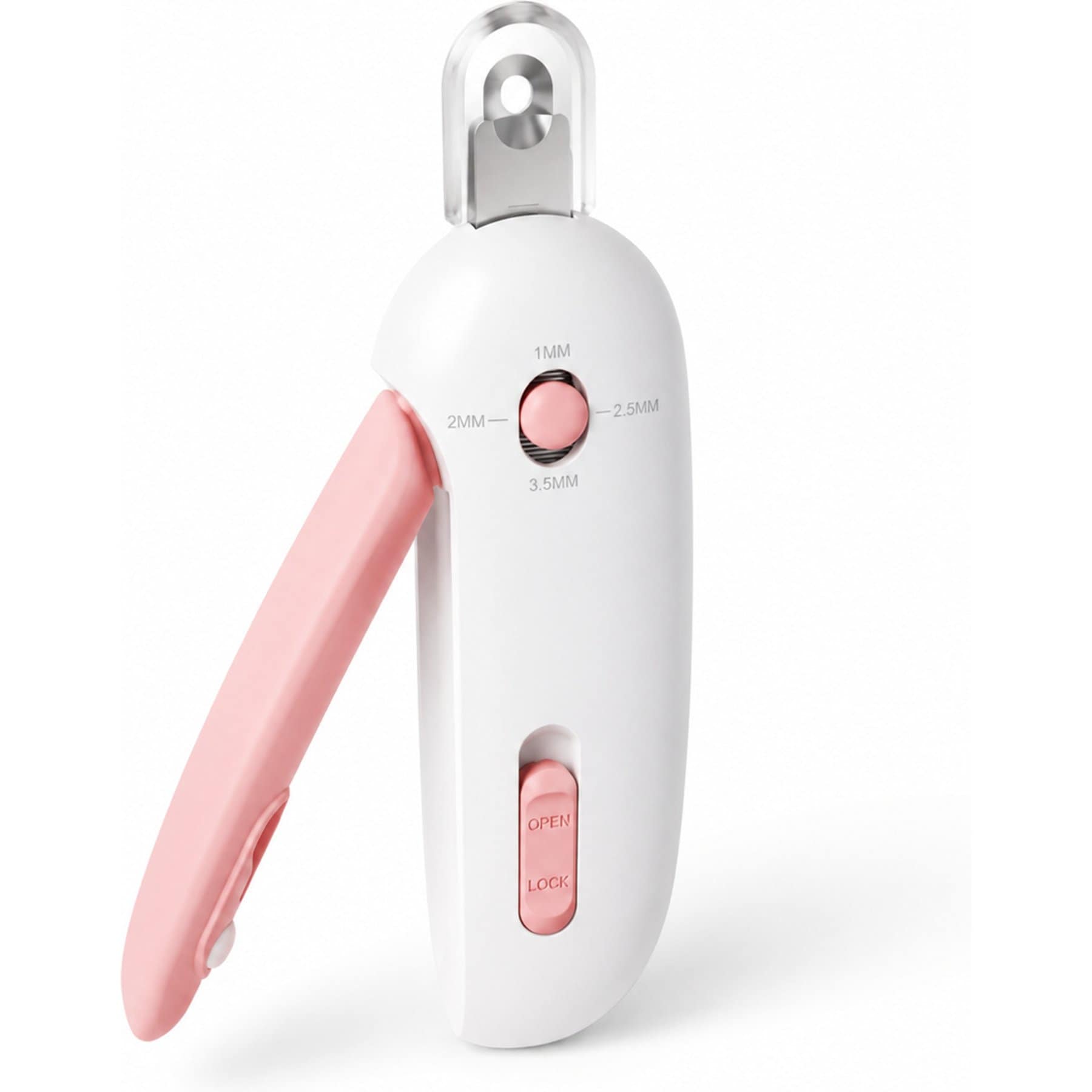 NonoPets Adjustable Safety Guard Anti-Splash Design Dog & Cat Nail Clipper, 1 to 3.5 mm, Pink