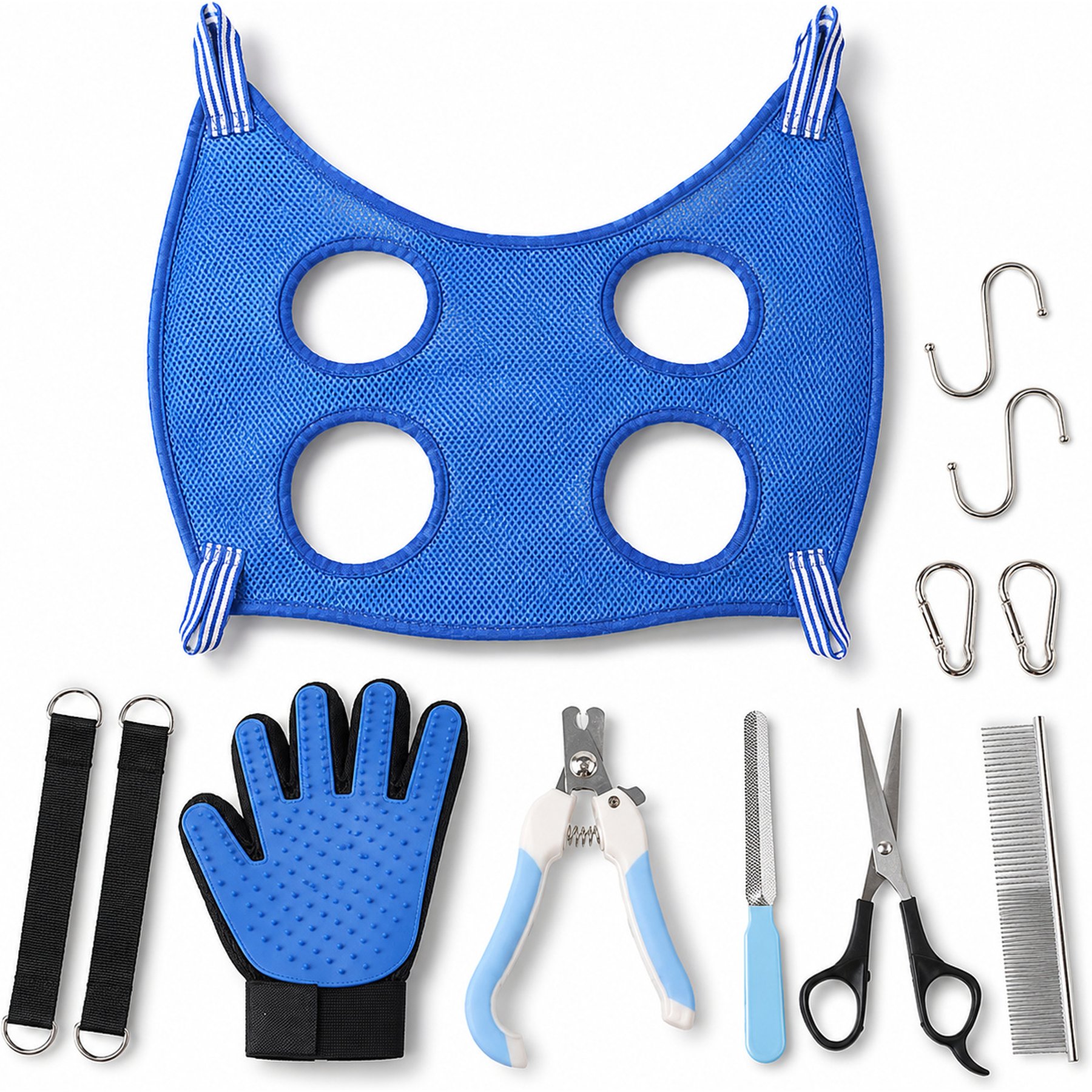 NonoPets 12 in 1 Nail Trimming & Bathing Hammock Dog Grooming Kit, Medium