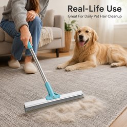 NonoPets Double-Sided Metal Hair Remover Adjustable Long Handle Carpet & Rugs Dog Deshedding Tool slide 2 of 8