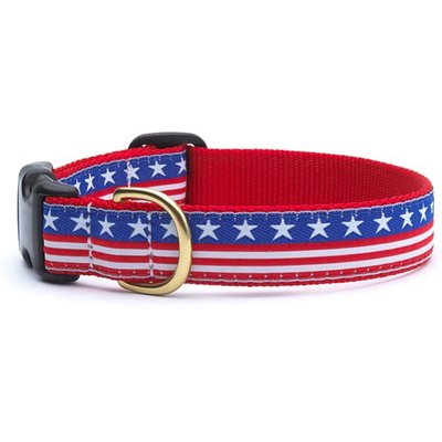 Up Country Up Country Stars & Stripes Adjustable Dog Collar, Large: 21-in neck, 1-in wide