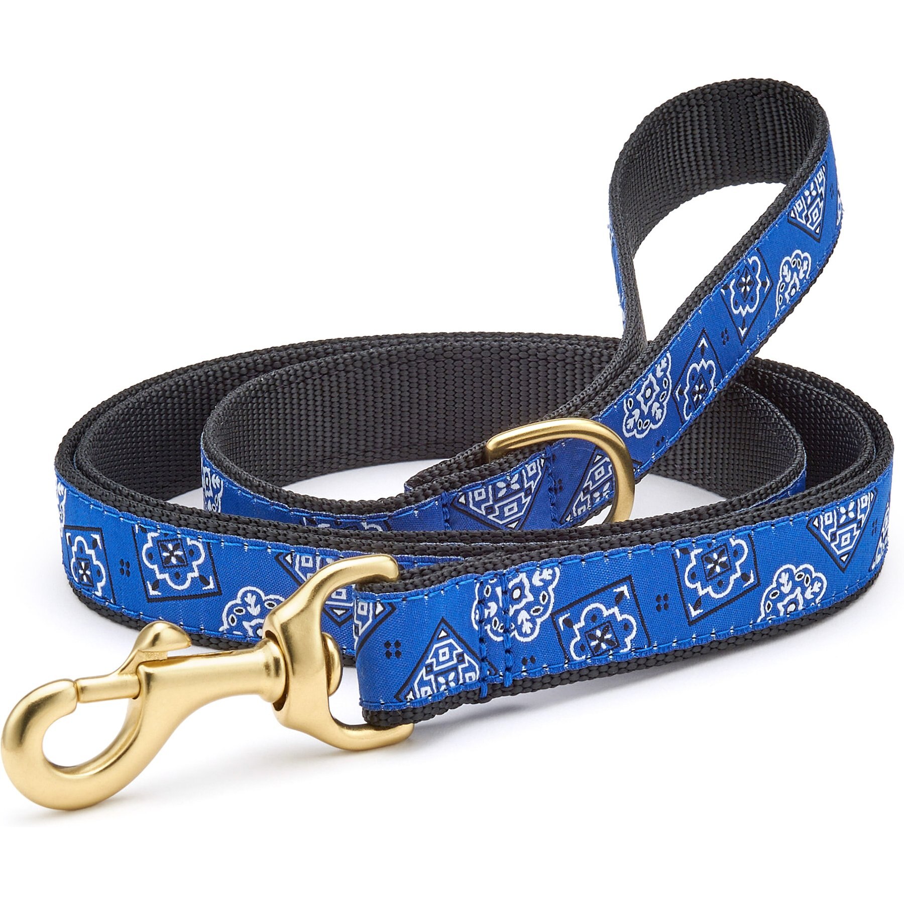Up Country Blue Bandana Dog Leash, 5-ft long, 5/8-in wide