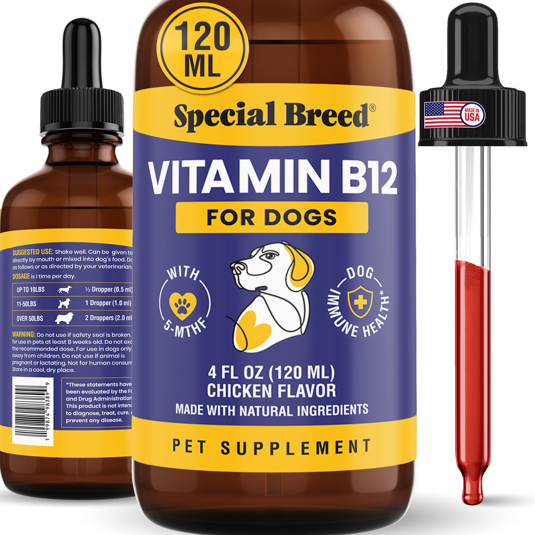 Special Breed Immune Support Chicken Flavored Liquid Vitamins for Dogs, 4-fl oz