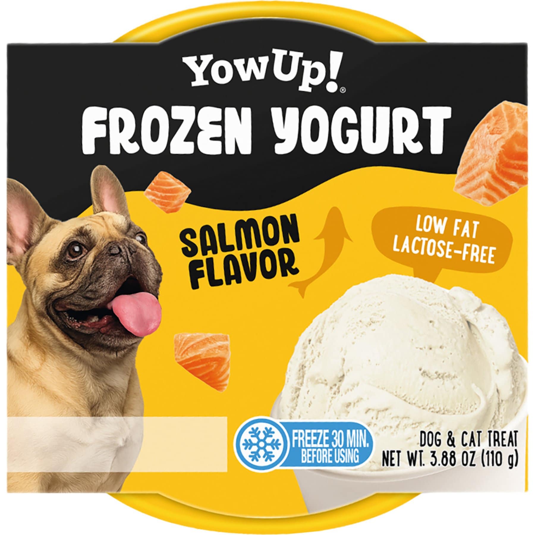 YowUp! Frozen Yogurt Low Fat Salmon Lickable Dog Treats, 3.9-oz pouch
