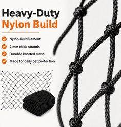 NonoPets Indoor & Outdoor Heavy-Duty Cuttable Nylon Mesh Dog & Cat Balcony Safety Net, 10 x 13-ft slide 2 of 9