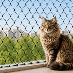 NonoPets Indoor & Outdoor Heavy-Duty Cuttable Nylon Mesh Dog & Cat Balcony Safety Net, 10 x 20-ft