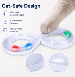 NonoPets Interactive Figure-8 Exercise Track Cat Toy with Chasing Balls, White slide 2 of 9