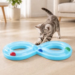 NonoPets Interactive Figure-8 Exercise Track Cat Toy with Chasing Balls, Blue